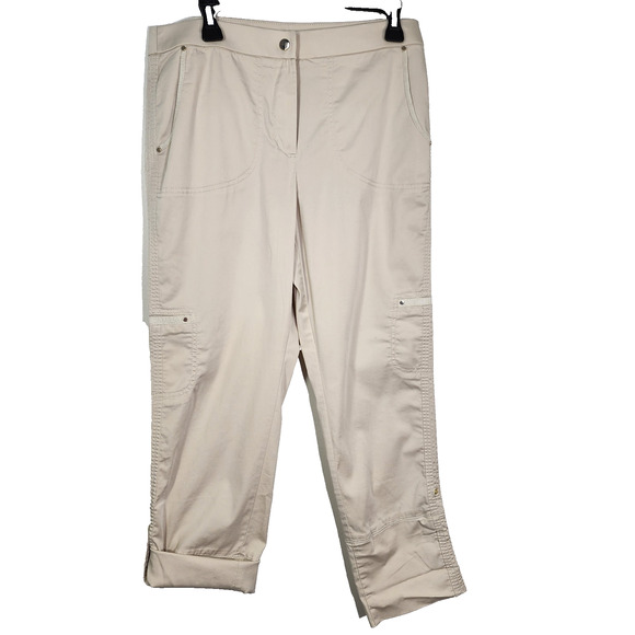 Chico's Crop Pants Women's Size .5 US Small 6 Ultimate Fit Luxe Twill Utility - Picture 1 of 11